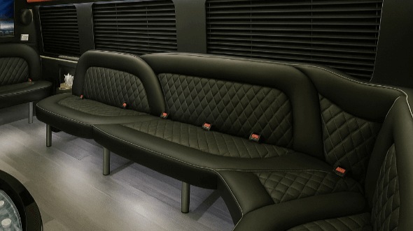 Interior of Charter Bus Company St. Joseph's 15 Passenger Party Bus in St. Joseph