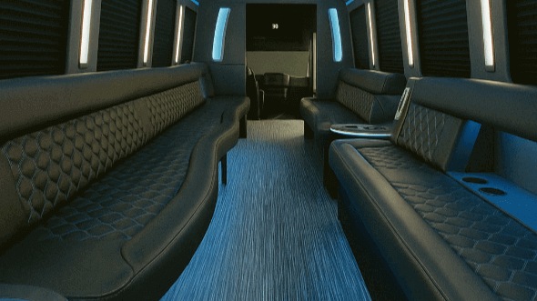 Interior of Charter Bus Company Overland Park's 20 Passenger Party Bus in Overland Park