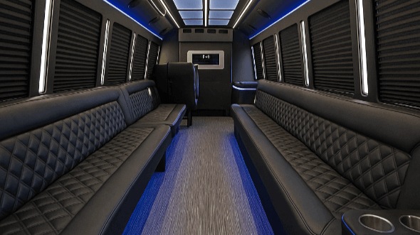 Interior of Independence Party Bus Company's 25 Passenger Party Bus in Independence