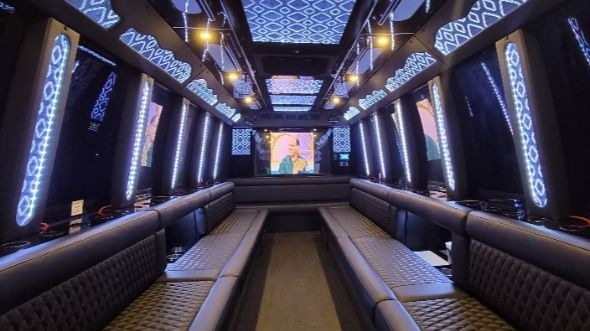 Interior of Independence Party Bus Company's 28 Passenger Party Bus in Independence