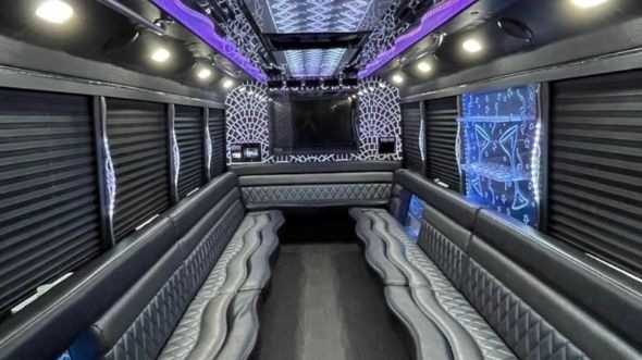 Interior of Charter Bus Company Lee's Summit's 28 Passenger Party Bus in Lee's Summit