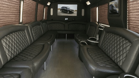 Interior of Charter Bus Company Lenexa's 28 Passenger Party Bus in Lenexa