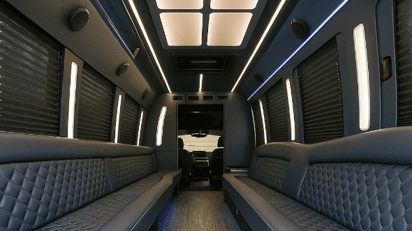 28 passenger party bus interior