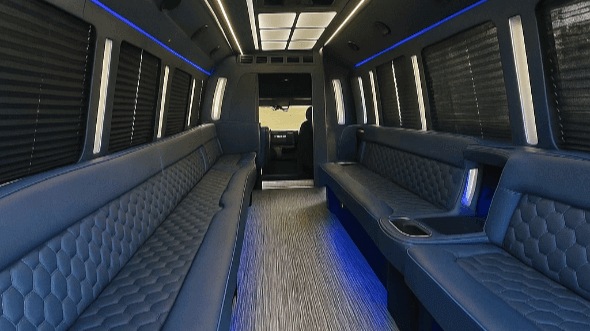 Interior of Independence Party Bus Company's 30 Passenger Party Bus in Independence