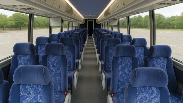 Interior of Charter Bus Company Independence's 40 Passenger Charter Bus in Independence