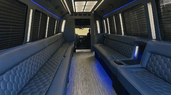 Interior of Charter Bus Company Olathe's 40 Passenger Party Bus in Olathe