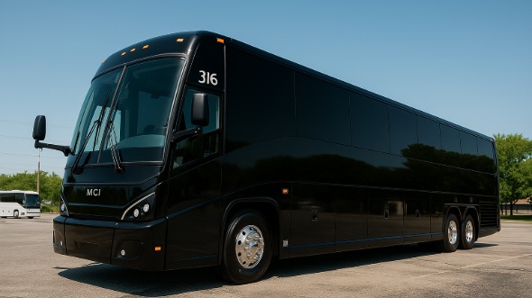 Exterior of Charter Bus Company Independence's 47 Passenger Charter Bus in Independence