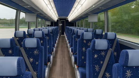 Interior of Charter Bus Company Independence's 47 Passenger Charter Bus in Independence