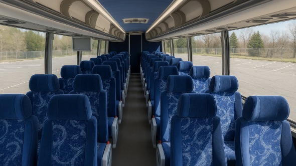 Interior of Charter Bus Company Independence's 51 Passenger Charter Bus in Independence