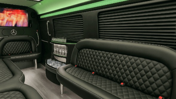 independence 15 passenger party bus inside